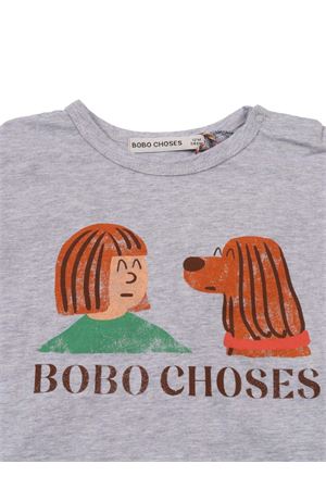 t-shirt in cotone grigio BOBO CHOSES KIDS | B126AB009.